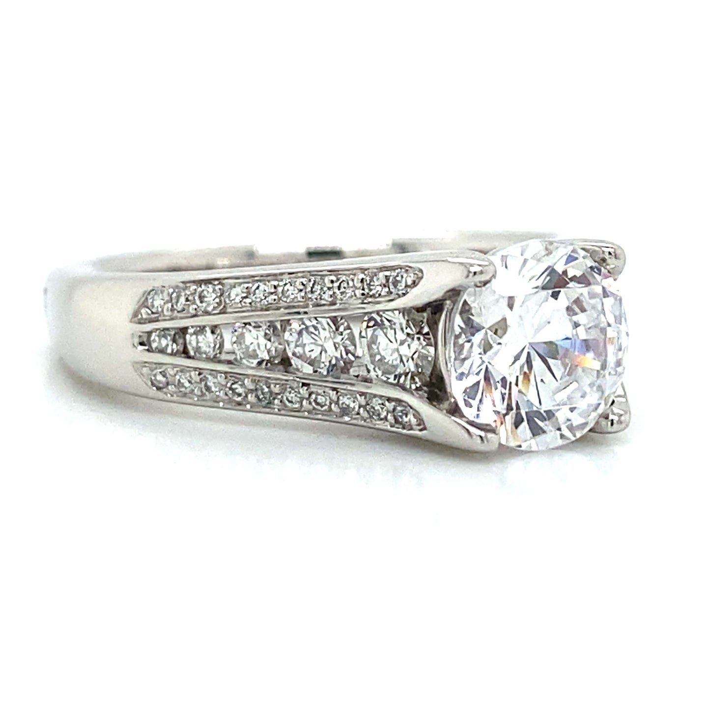 Ritani Pave Engagement Ring in Platinum