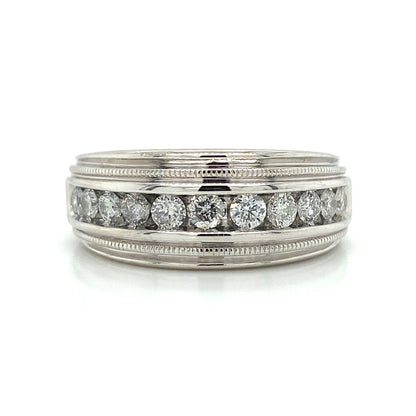 Channel Set Wedding Ring in 10K White Gold