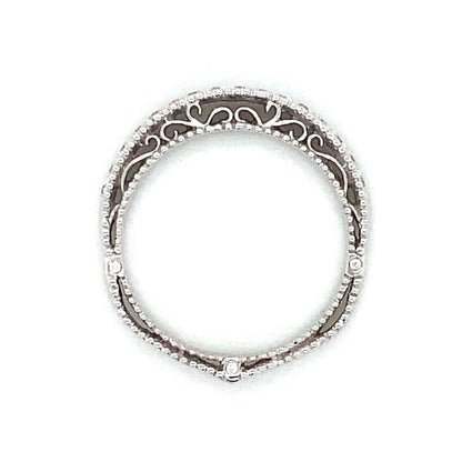 Verragio Milgrain Wedding Ring in 18K White Gold