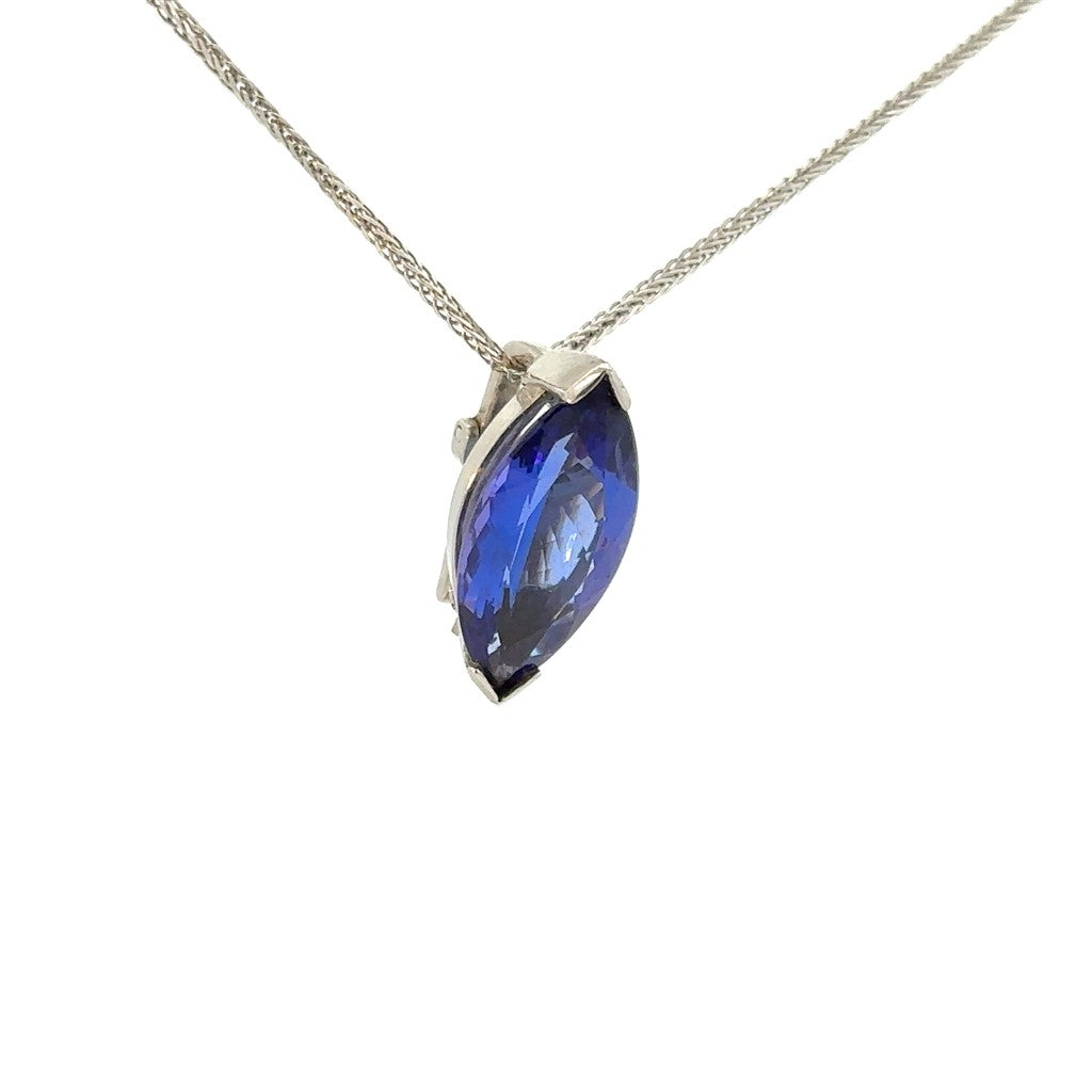 Marquise Tanzanite Pendant in Platinum