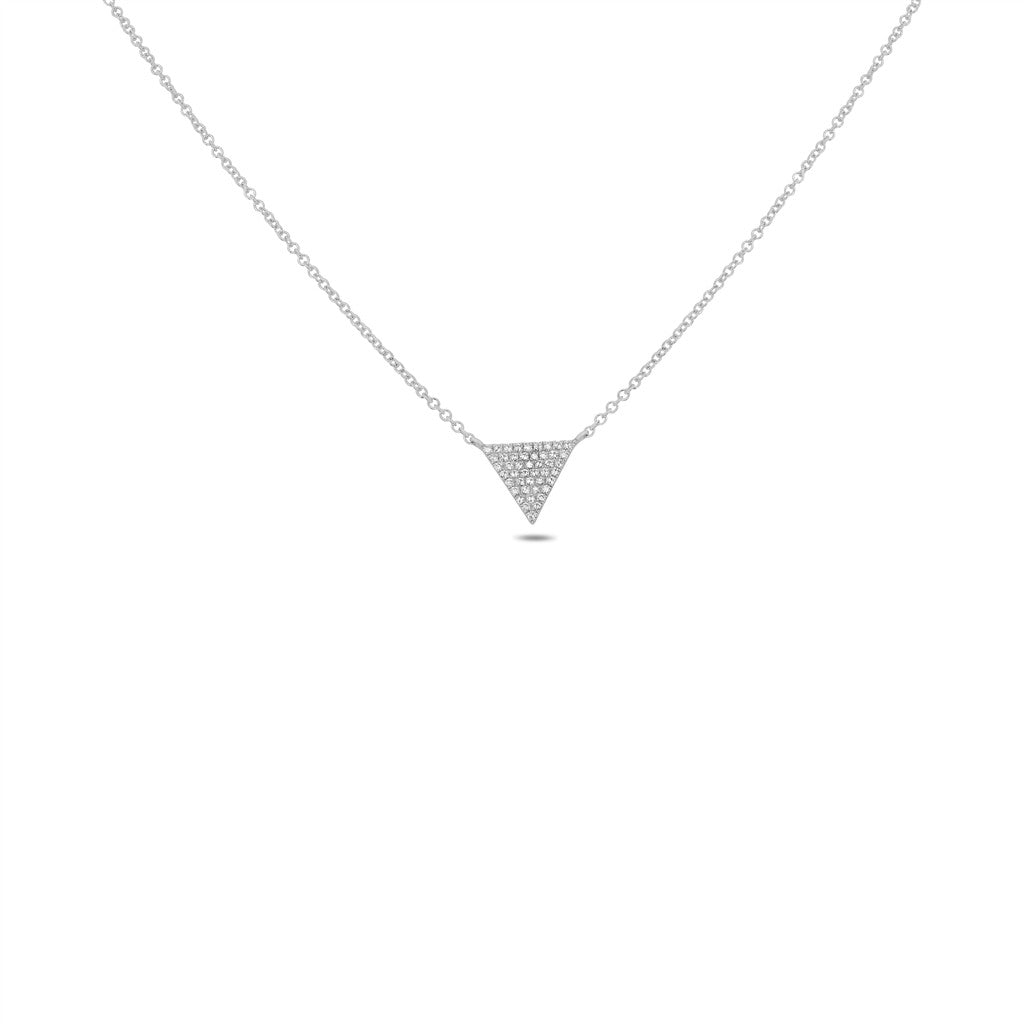 DIAMOND TRIANGLE DIAMOND NECKLACE IN14K WHITE GOLD