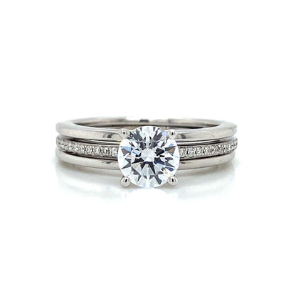 Zeghani Pave Bridal Set in 14k White Gold