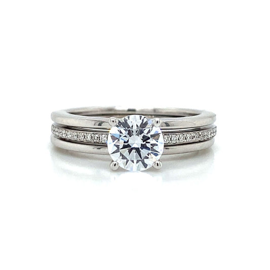 Zeghani Pave Bridal Set in 14k White Gold