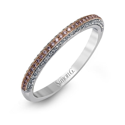 Simon G. Triple Row Pave Wedding Ring in 18K White & Rose Gold