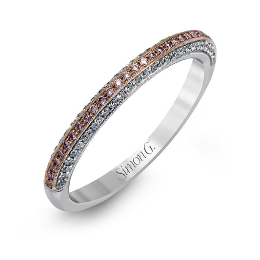 Simon G. Triple Row Pave Wedding Ring in 18K White & Rose Gold