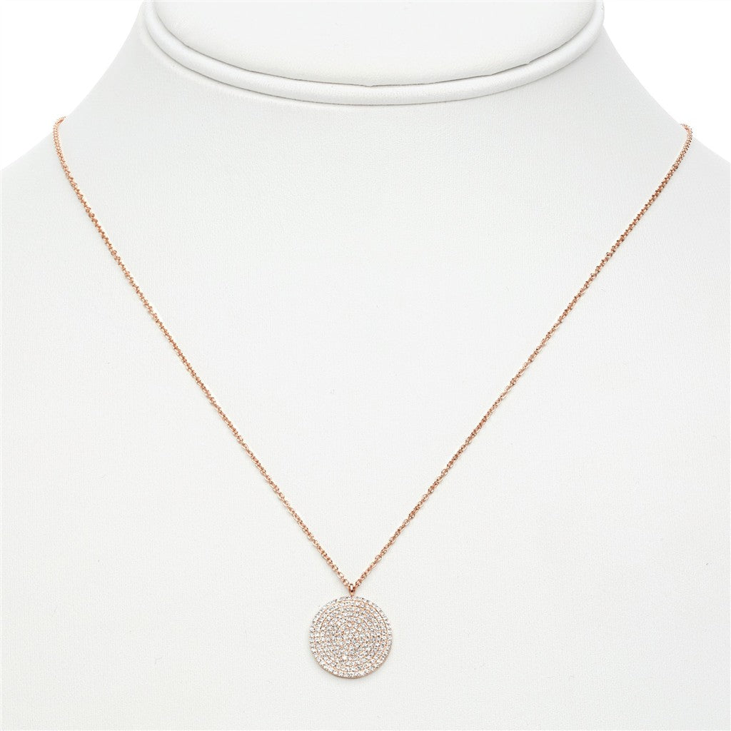 Diamond Disc Necklace in 14K Rose Gold