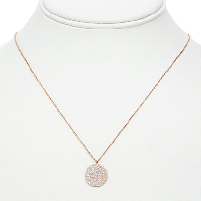 Diamond Disc Necklace in 14K Rose Gold