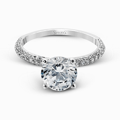 Simon G. Pave Engagement Ring in 18K White Gold