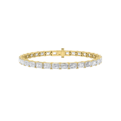 12CTW Emerald Lab-Grown Diamond Prong Tennis Bracelet 33 Stones