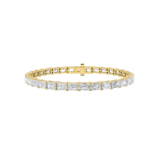 12CTW Emerald Lab-Grown Diamond Prong Tennis Bracelet 33 Stones