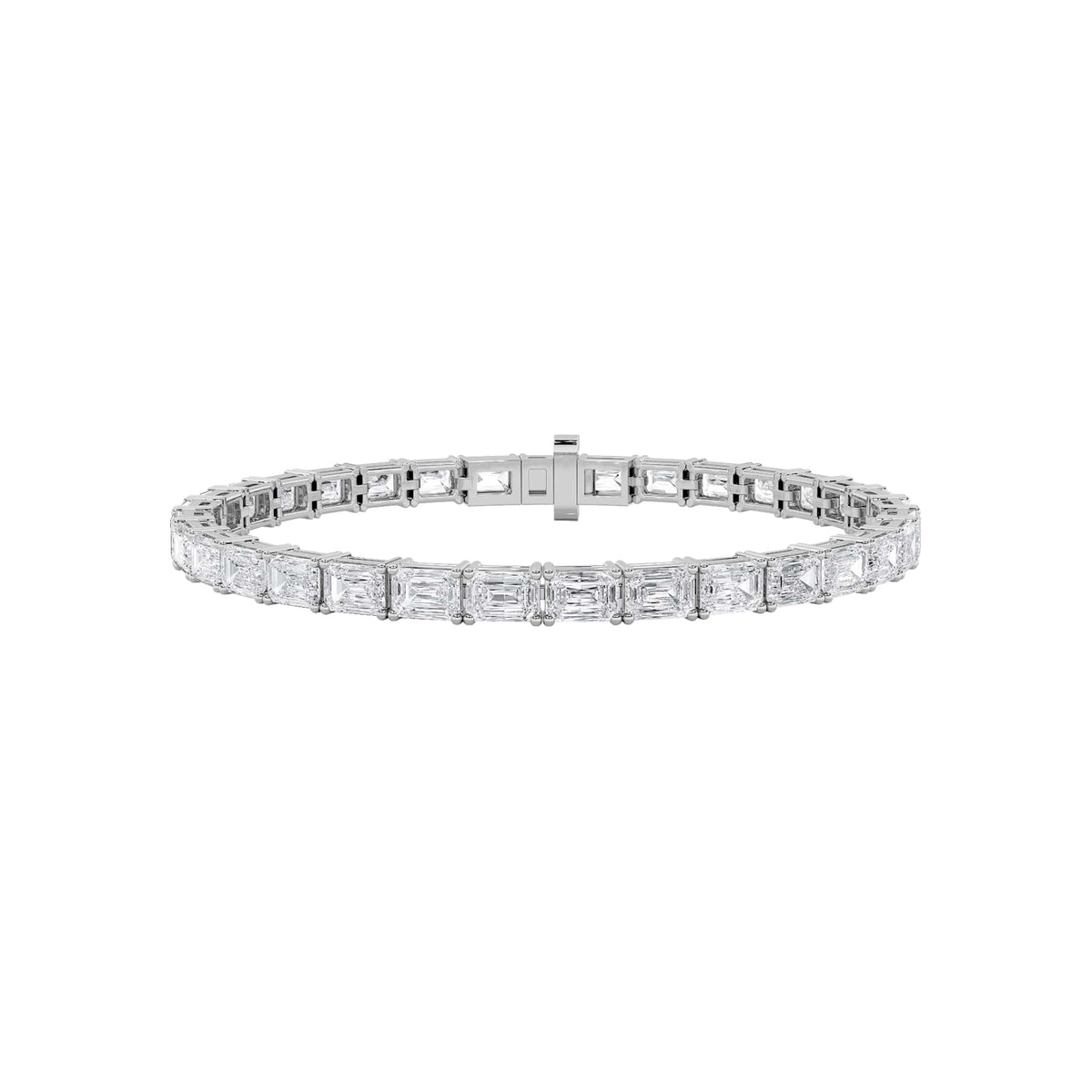 13CTW Emerald Lab-Grown Diamond Prong Classic Line Bracelet 33 Stones