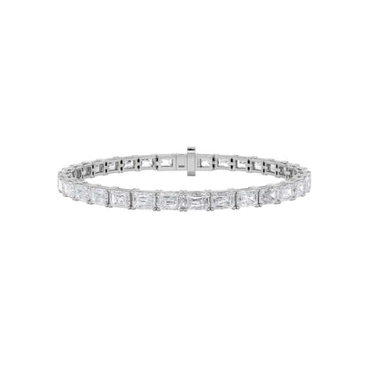 13CTW Emerald Lab-Grown Diamond Prong Classic Line Bracelet 33 Stones
