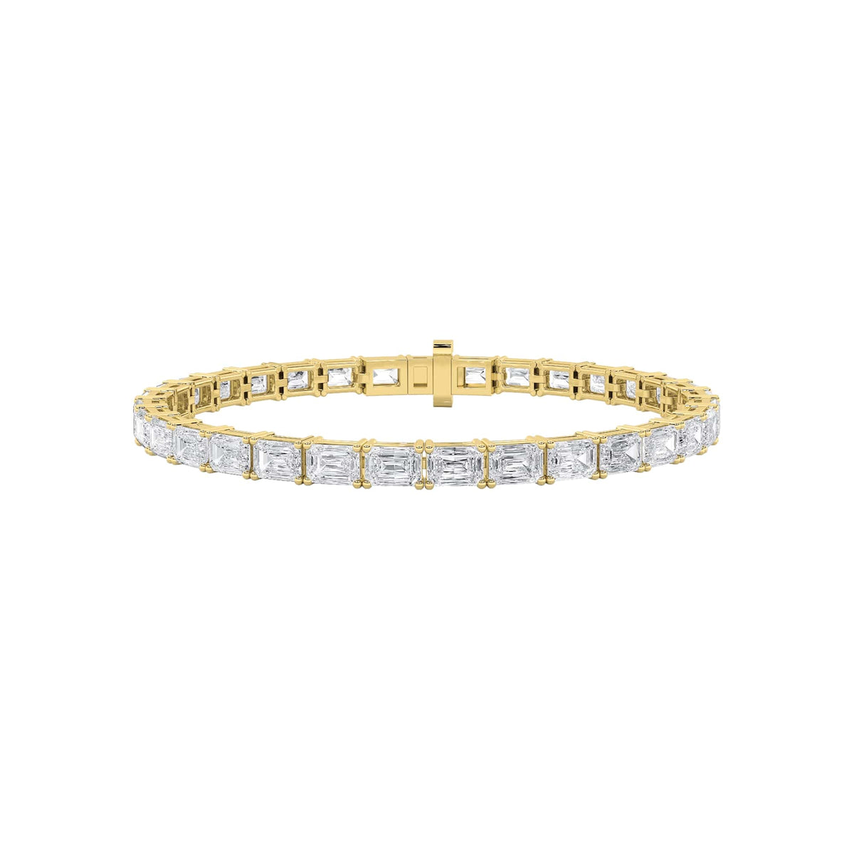 13CTW Emerald Lab-Grown Diamond Prong Classic Line Bracelet 33 Stones