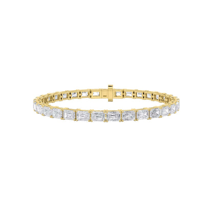 13CTW Emerald Lab-Grown Diamond Prong Classic Line Bracelet 33 Stones