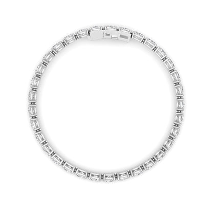10.5CTW Oval Lab-Grown Diamond Prong Classic Line Bracelet 32 Stones
