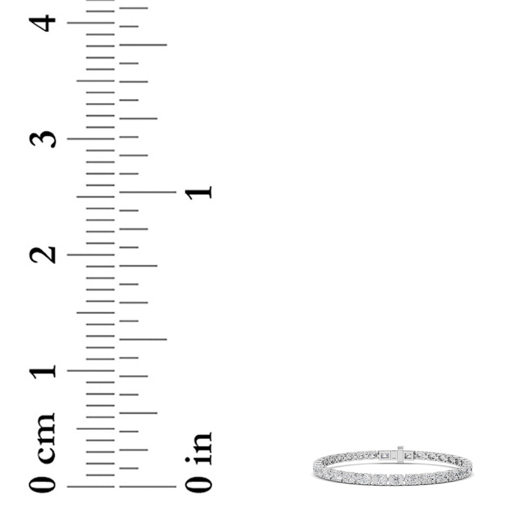 10.5CTW Oval Lab-Grown Diamond Prong Classic Line Bracelet 32 Stones