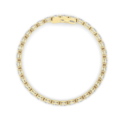 10.5CTW Oval Lab-Grown Diamond Prong Classic Line Bracelet 32 Stones