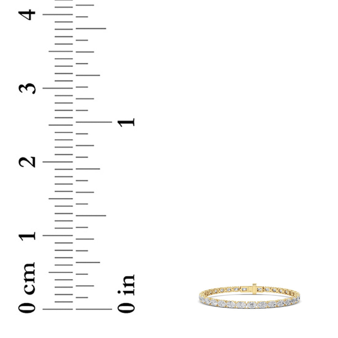 10.5CTW Oval Lab-Grown Diamond Prong Classic Line Bracelet 32 Stones