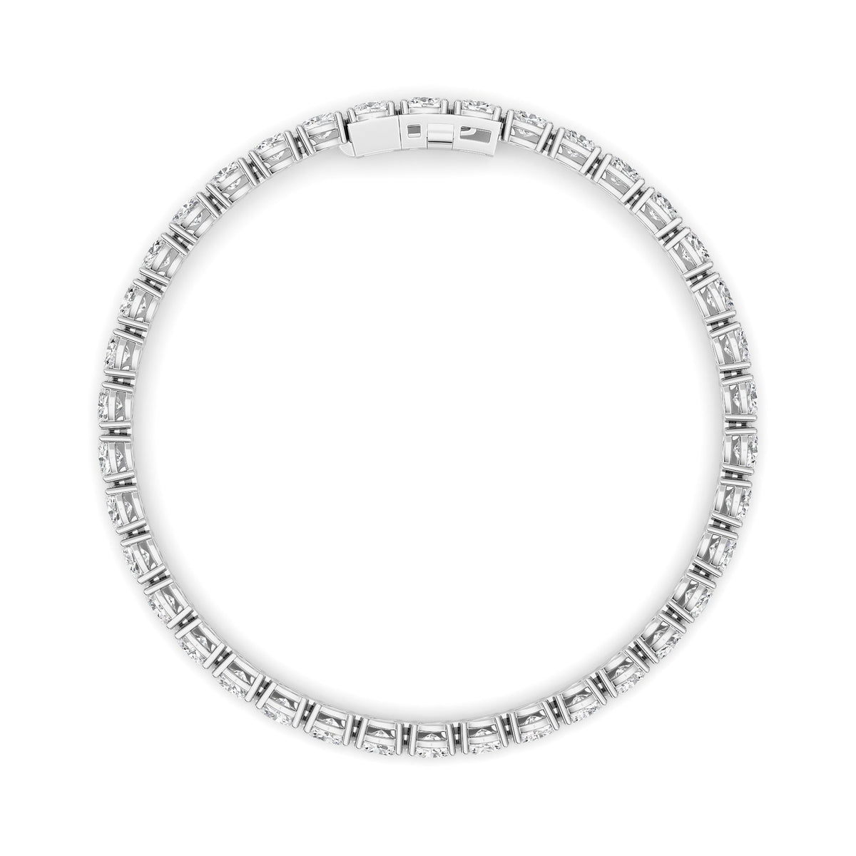 7CTW Oval Lab-Grown Diamond Prong Tennis Bracelet 38 Stones