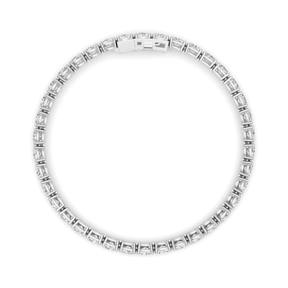 7CTW Oval Lab-Grown Diamond Prong Tennis Bracelet 38 Stones