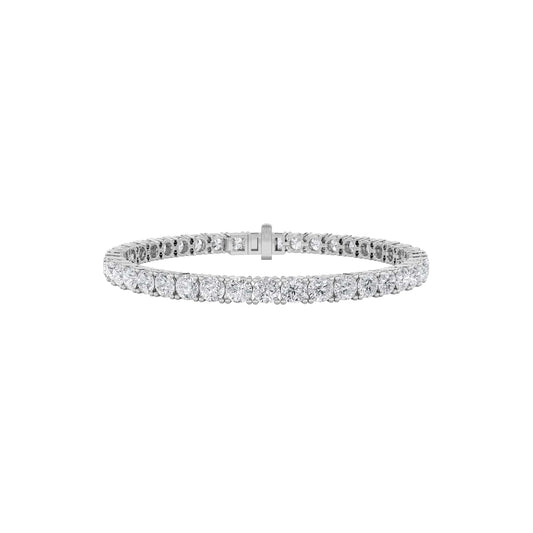 10CTW Round Lab-Grown Diamond Prong Tennis Bracelet 45 Stones