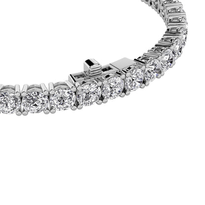 10CTW Round Lab-Grown Diamond Prong Tennis Bracelet 45 Stones