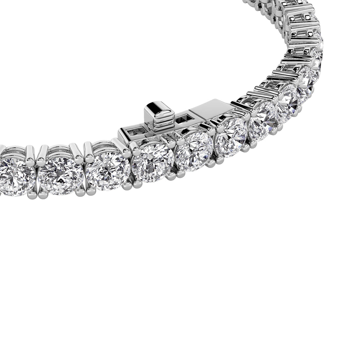 15CTW Round Lab-Grown Diamond Prong Tennis Bracelet 38 Stones