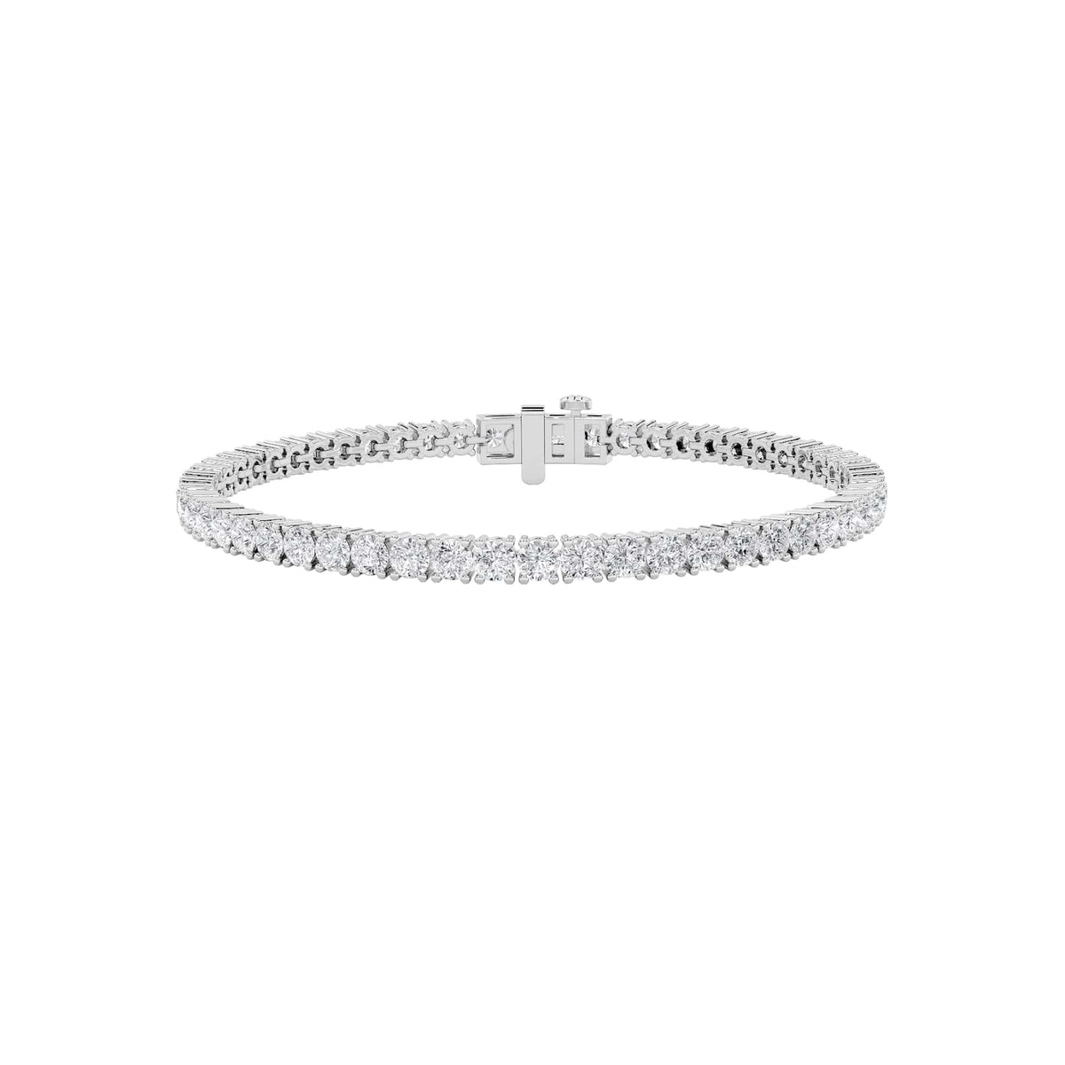 3CTW Round Lab-Grown Diamond Prong Classic Tennis Bracelet 70 Stones
