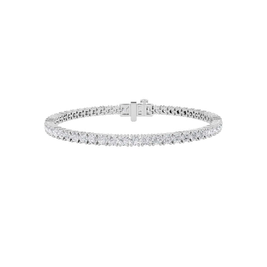 3CTW Round Lab-Grown Diamond Prong Classic Tennis Bracelet 70 Stones