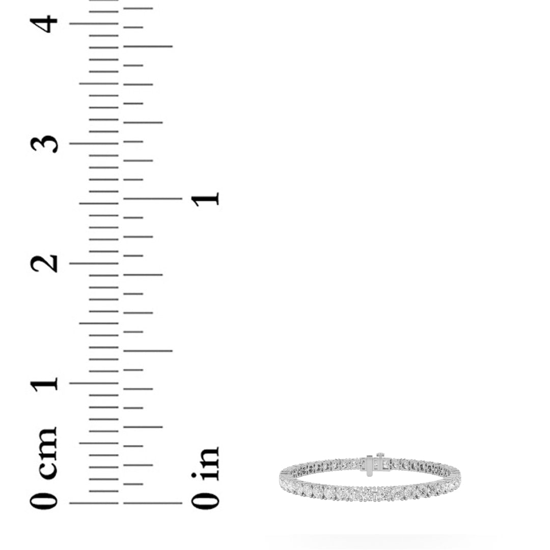 3CTW Round Lab-Grown Diamond Prong Classic Tennis Bracelet 70 Stones