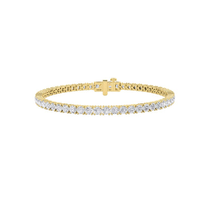 3CTW Round Lab-Grown Diamond Prong Classic Tennis Bracelet 70 Stones