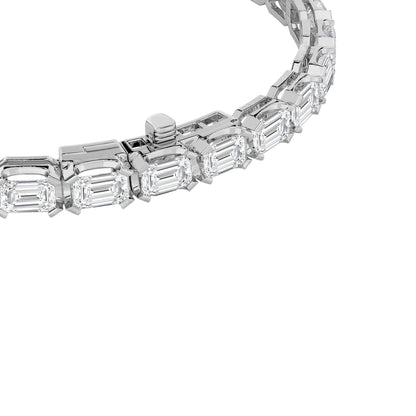 10CTW Emerald Lab-Grown Diamond Prong Tennis Bracelet 30 Stones