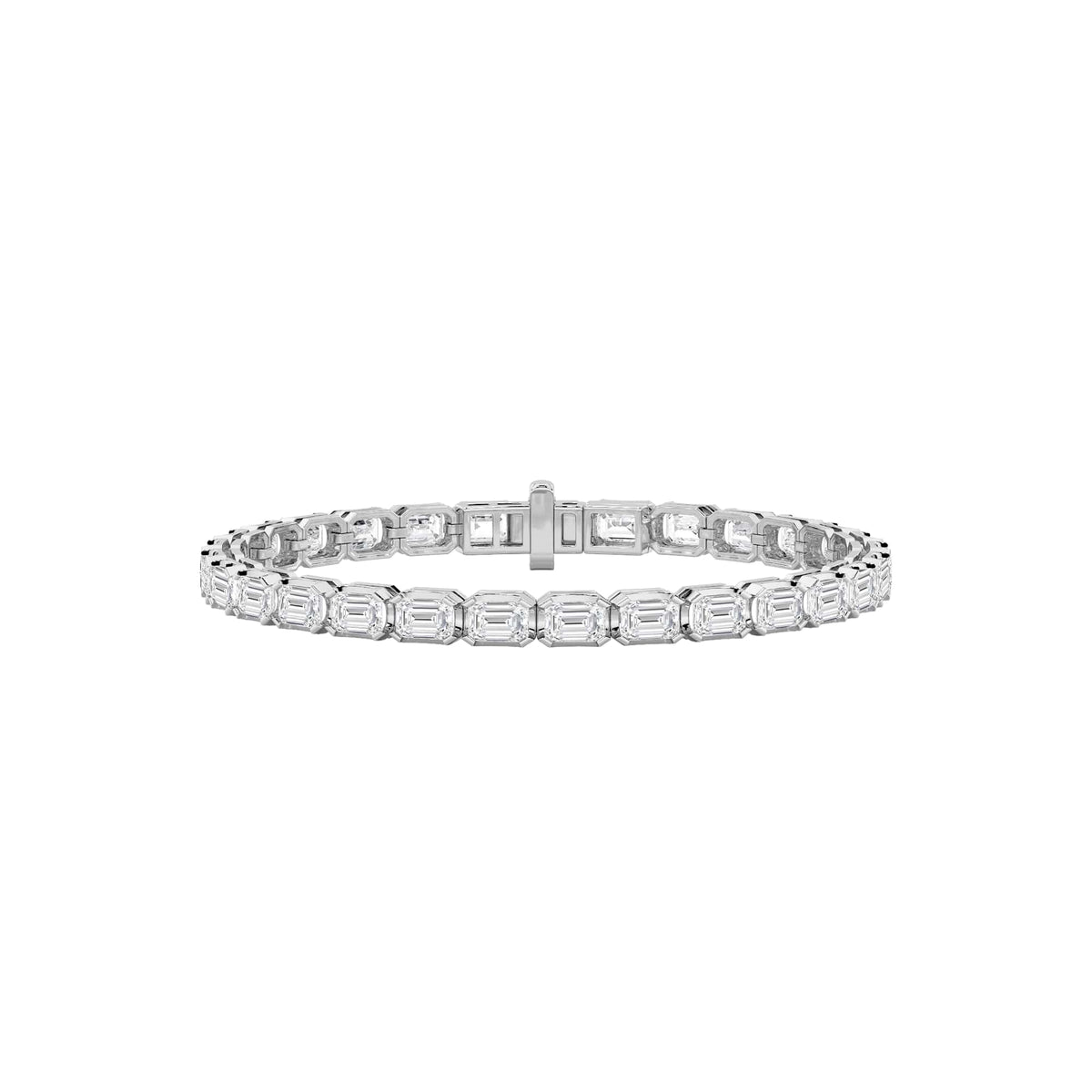 12CTW Emerald Lab-Grown Diamond Prong Tennis Bracelet 29 Stones