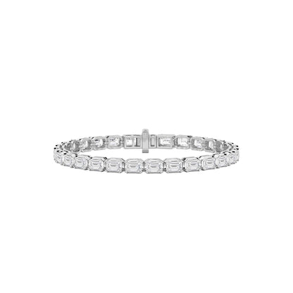 12CTW Emerald Lab-Grown Diamond Prong Tennis Bracelet 29 Stones