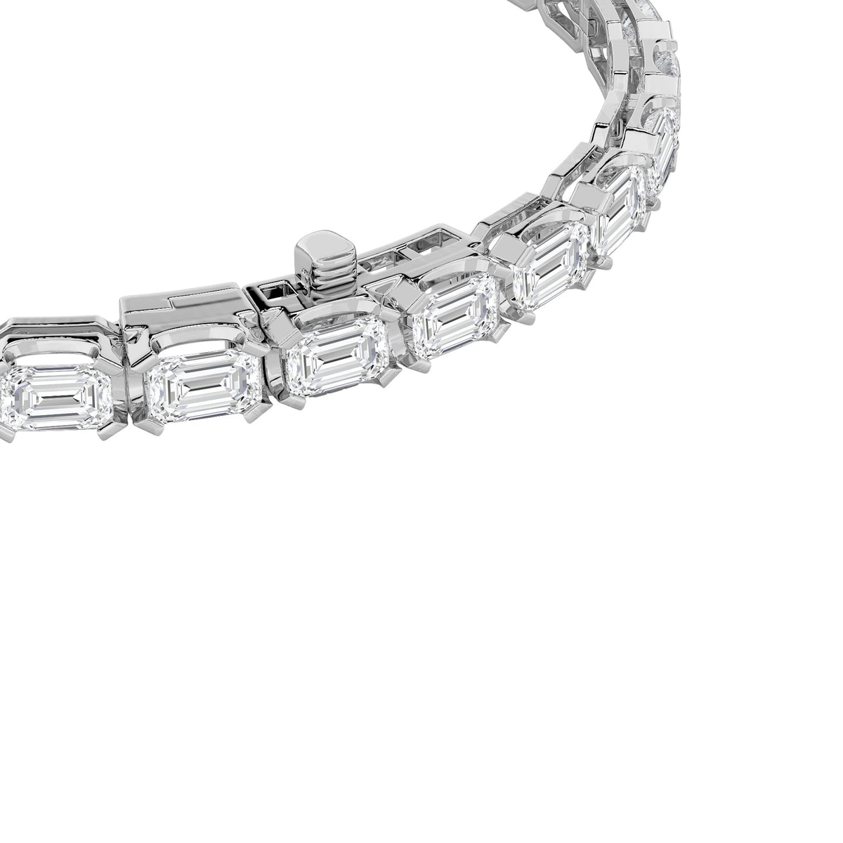 12CTW Emerald Lab-Grown Diamond Prong Tennis Bracelet 29 Stones