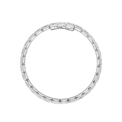 12CTW Emerald Lab-Grown Diamond Prong Tennis Bracelet 29 Stones