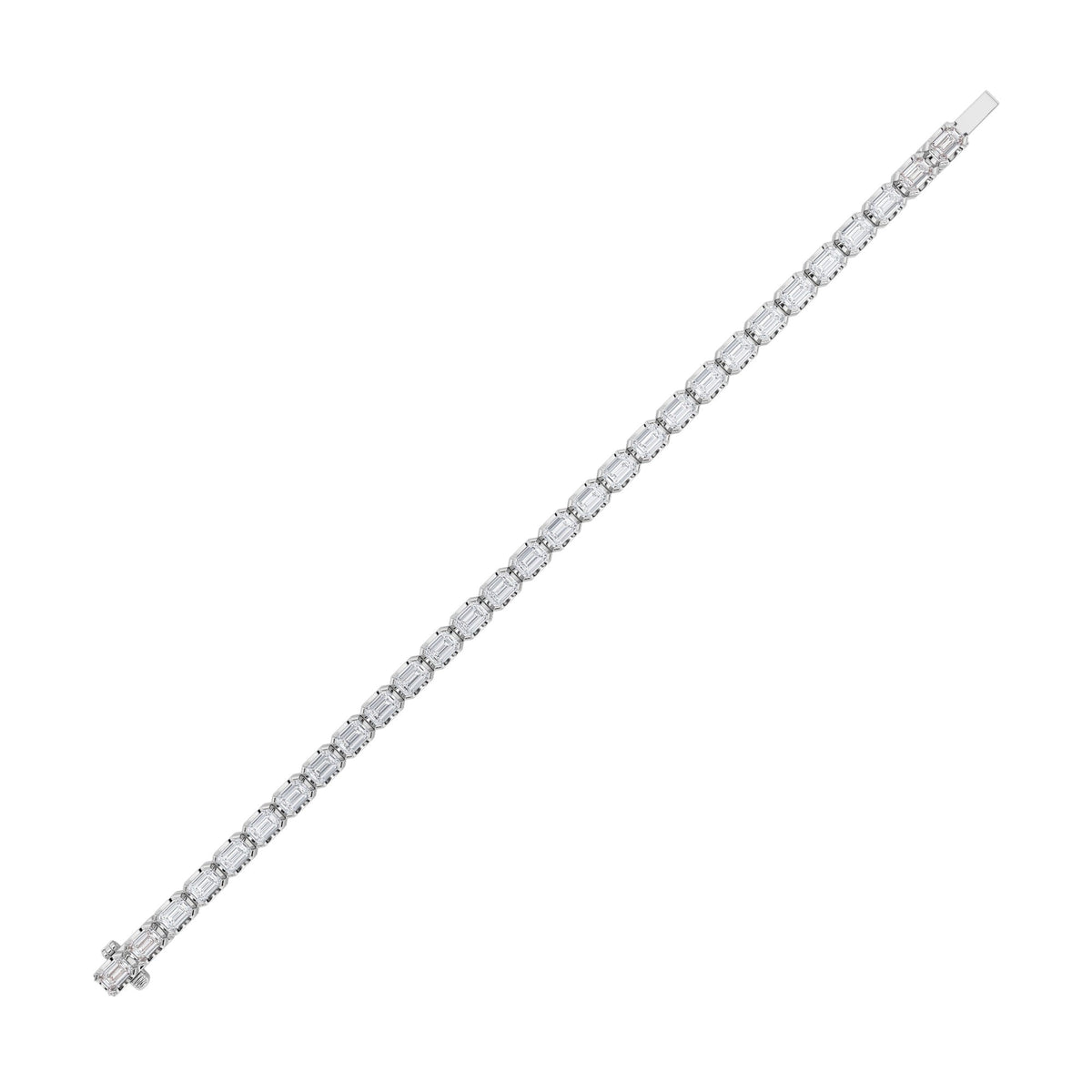 12CTW Emerald Lab-Grown Diamond Prong Tennis Bracelet 29 Stones