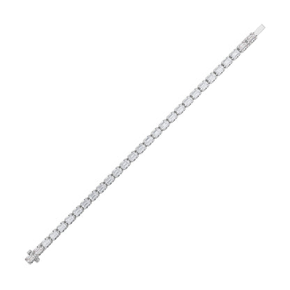 12CTW Emerald Lab-Grown Diamond Prong Tennis Bracelet 29 Stones
