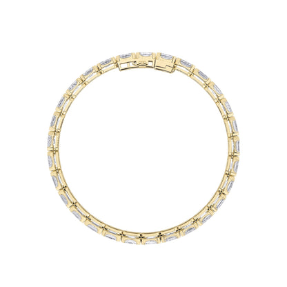 12CTW Emerald Lab-Grown Diamond Prong Tennis Bracelet 29 Stones