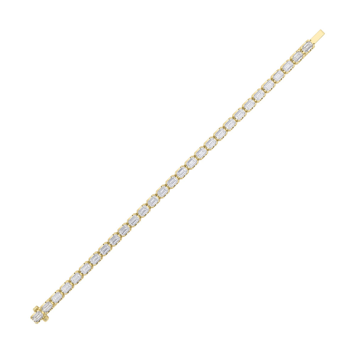 12CTW Emerald Lab-Grown Diamond Prong Tennis Bracelet 29 Stones