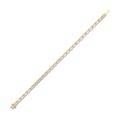 12CTW Emerald Lab-Grown Diamond Prong Tennis Bracelet 29 Stones