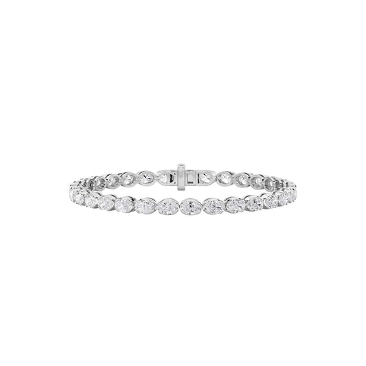 11CTW Oval Lab-Grown Diamond Prong Bracelet 27 Stones
