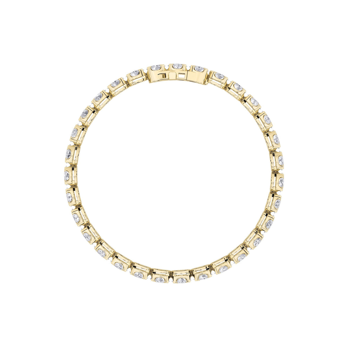 5.5CTW Oval Lab-Grown Diamond Prong Tennis Bracelet 30 Stones