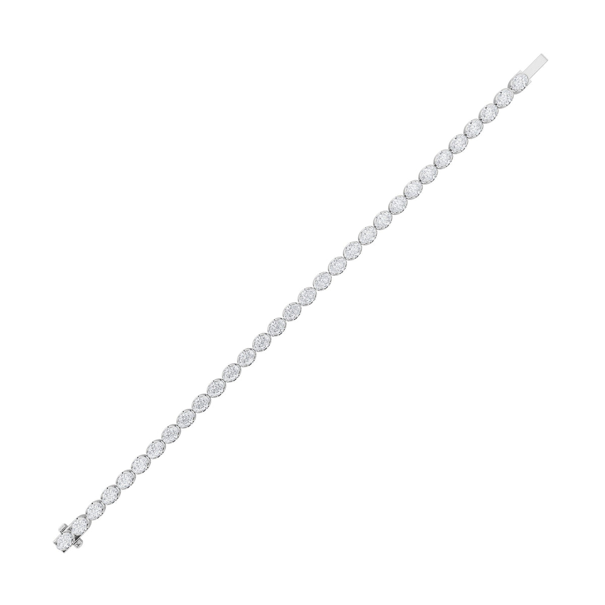 7CTW Oval Lab-Grown Diamond Prong Tennis Bracelet 29 Stones