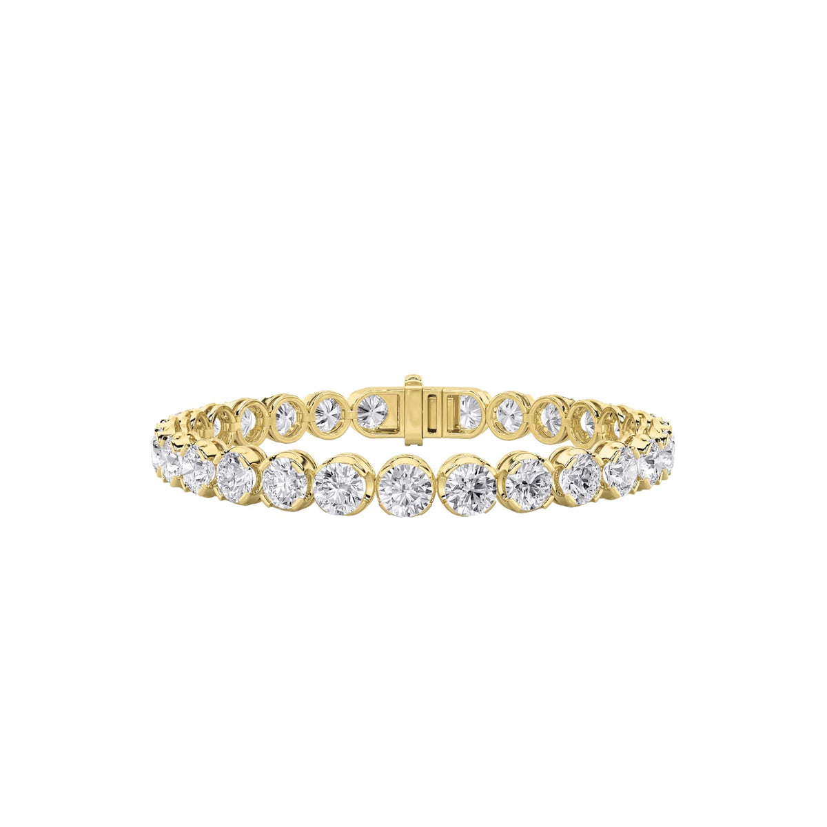 15CTW Round Lab-Grown Diamond Prong Tennis Bracelet 28 Stones