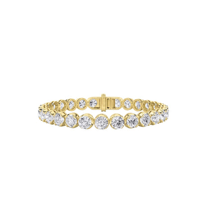 15CTW Round Lab-Grown Diamond Prong Tennis Bracelet 28 Stones