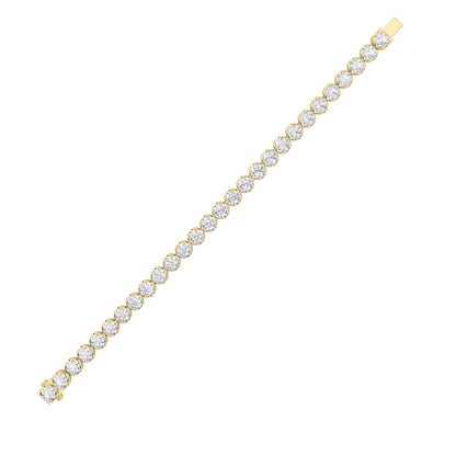 15CTW Round Lab-Grown Diamond Prong Tennis Bracelet 28 Stones