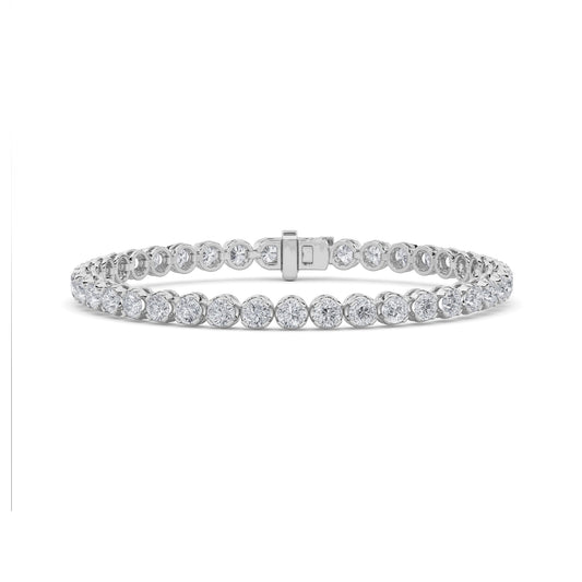 7CTW Round Lab-Grown Diamond Prong Tennis Bracelet 39 Stones