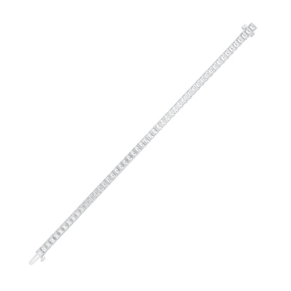 10CTW Emerald Lab-Grown Diamond Prong East West Line Bracelet 52 Stones