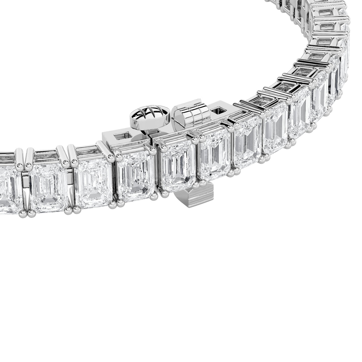 10CTW Emerald Lab-Grown Diamond Prong East West Line Bracelet 52 Stones
